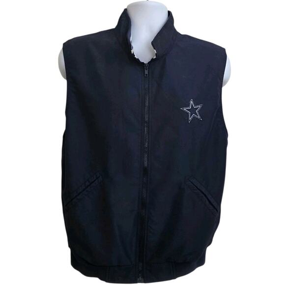 PGA Tour Golf Vest Men Size M W Dallas Cowboys Logos Full Zip Pockets Athletic - Picture 1 of 9
